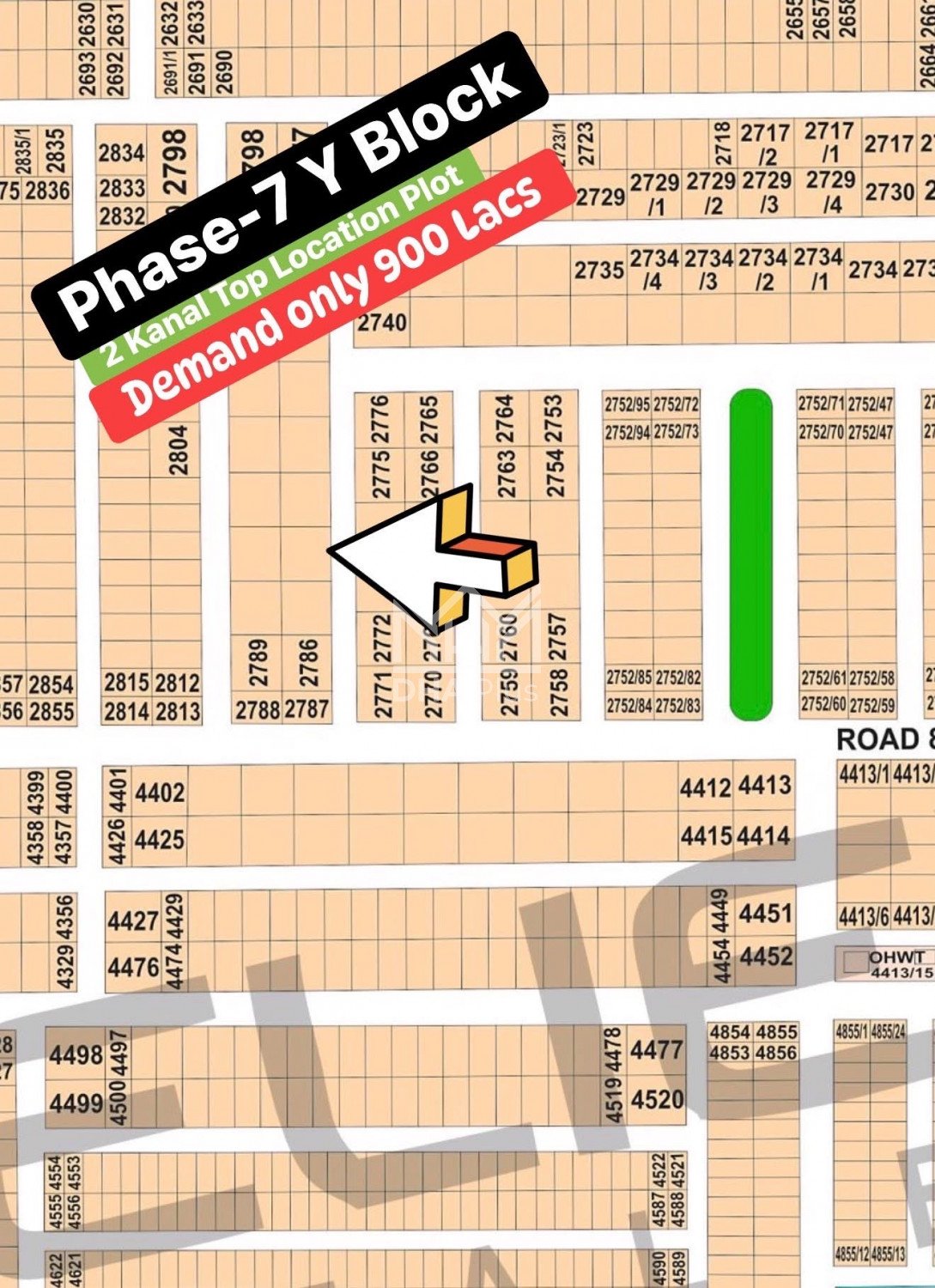 2 Kanal Plot for sale in Sector Y, DHA Phase 7, Lahore - (ID-29486)
