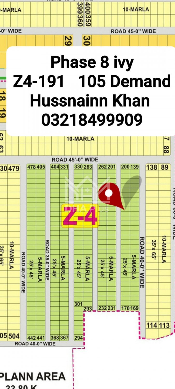 5 Marla Plot for sale in Sector Z-4, DHA Phase 8 - Ivy Green, Lahore - (ID-29667)