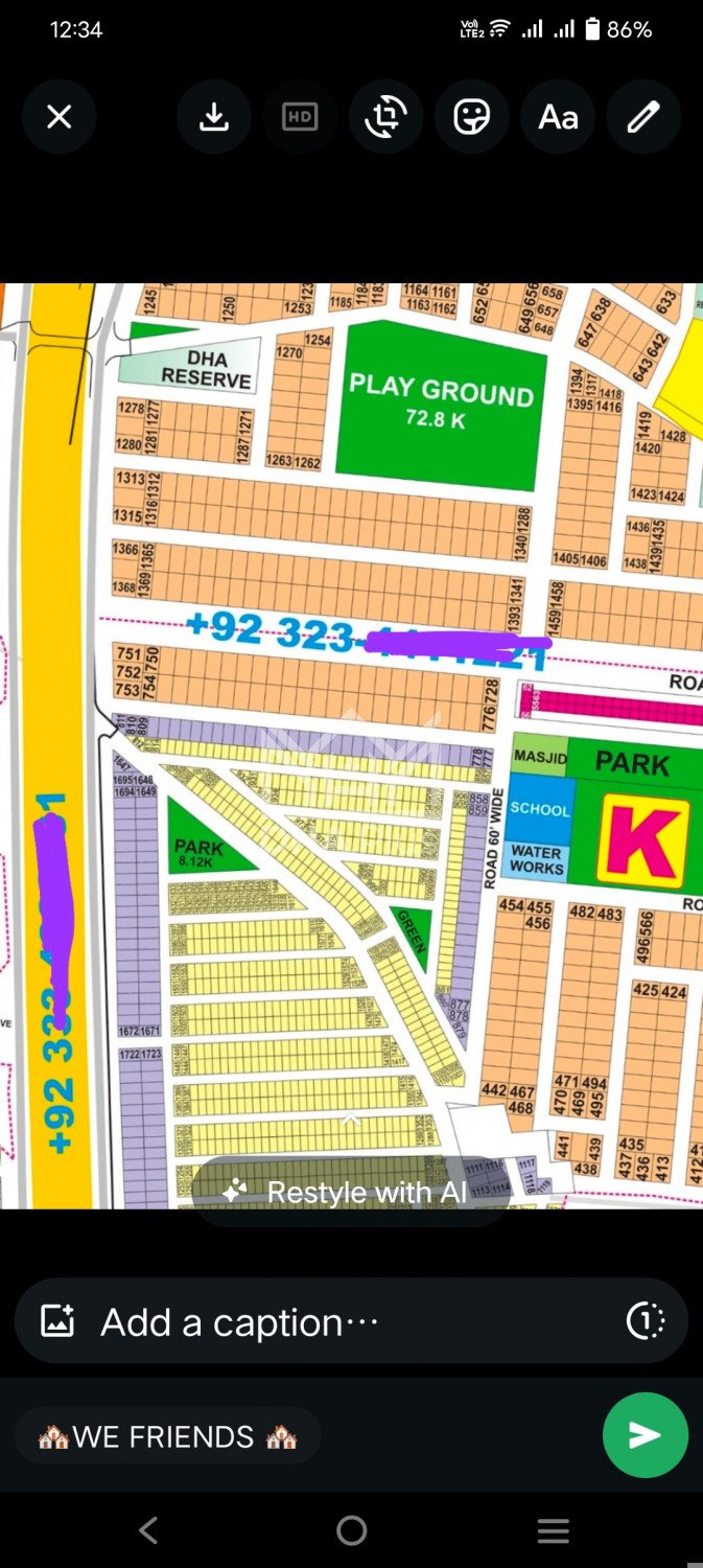 1 Kanal Plot for sale in Sector K, DHA Phase 9 Prism, Lahore - (ID-29676)
