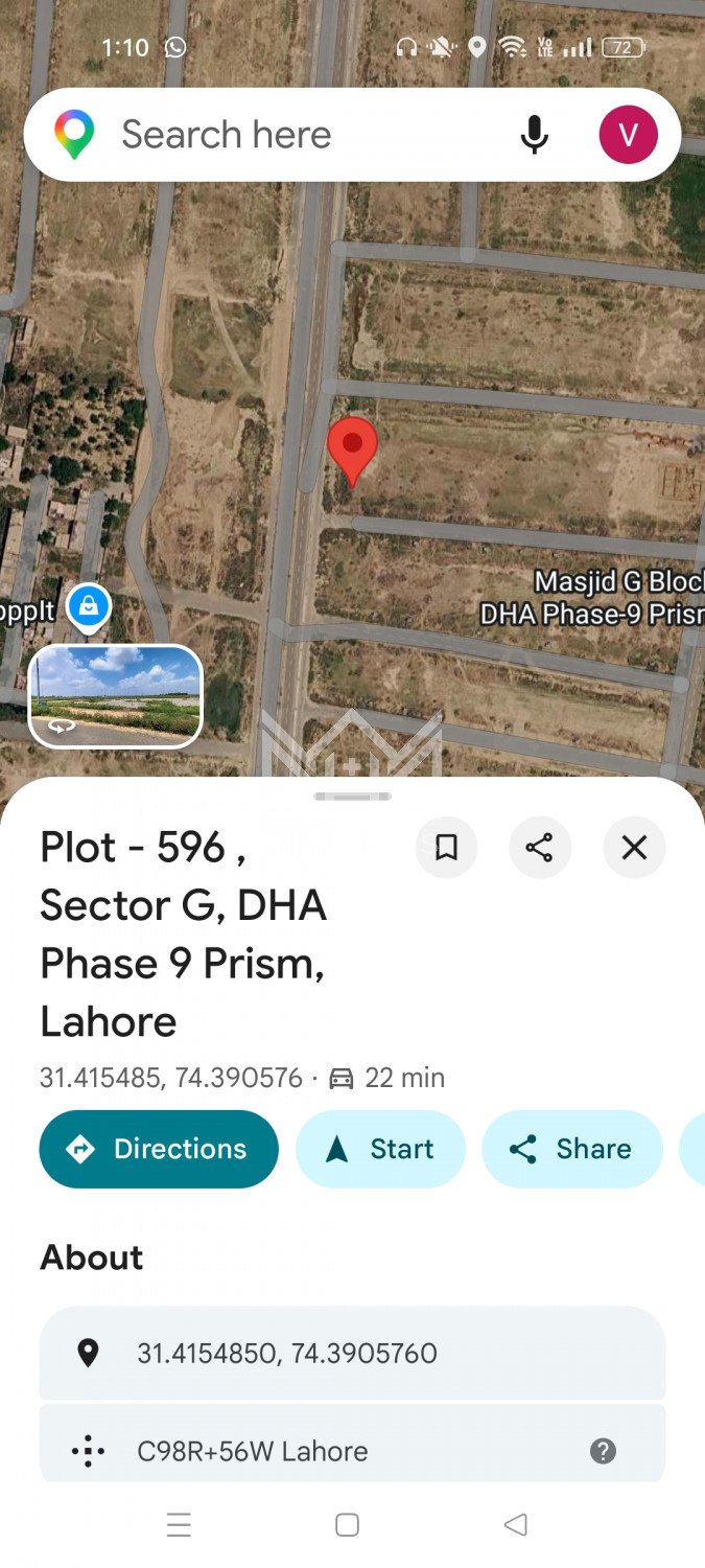 24.25 Marla Plot for sale in Sector G, DHA Phase 9 Prism, Lahore - (ID-29683)