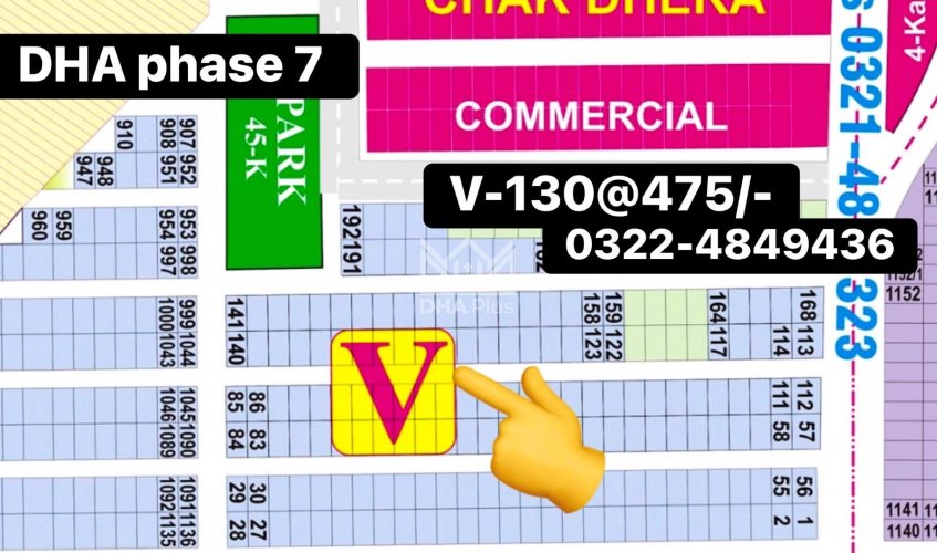 1 Kanal Plot for sale in Sector V, DHA Phase 7, Lahore - (ID-29720)