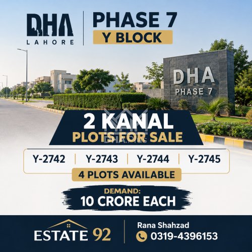 2 Kanal Plot for sale in Sector Y, DHA Phase 7, Lahore - (ID-29954)