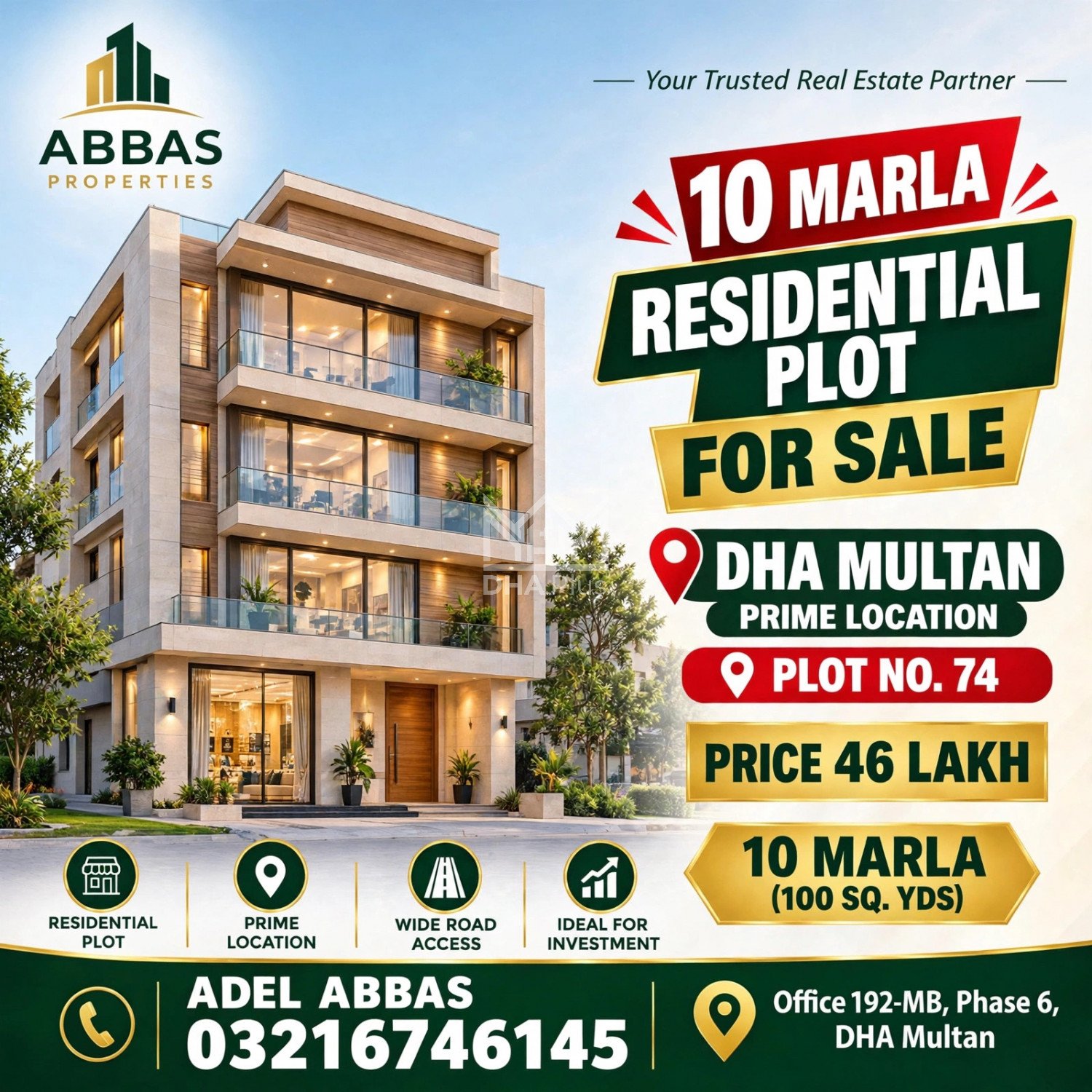 1 Kanal Plot for sale in Sector N, DHA Phase 6, Lahore - (ID-29960)