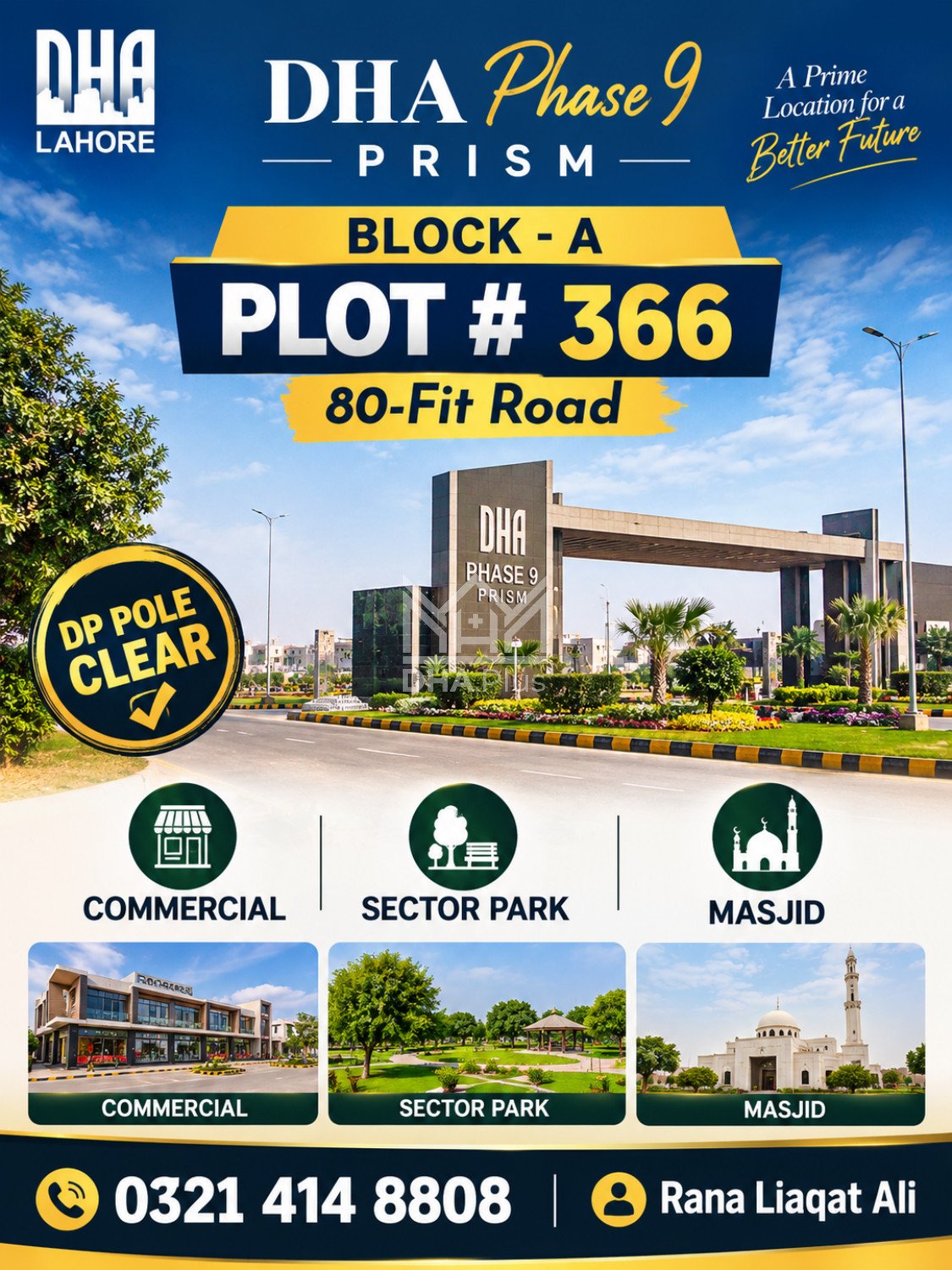 1 Kanal Plot for sale in Sector A, DHA Phase 9 Prism, Lahore - (ID-29975)