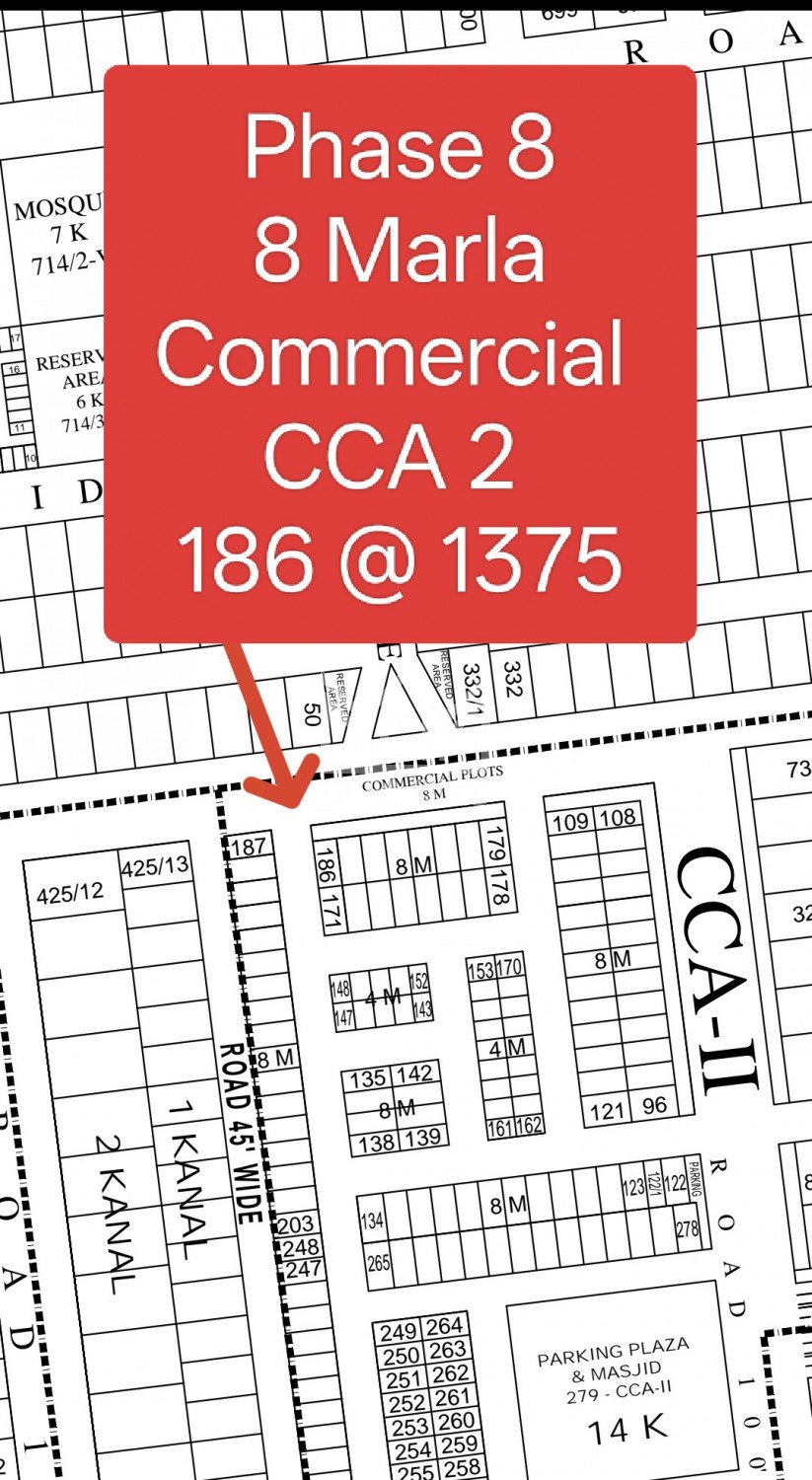 8 Marla Plot for sale in Sector CC2 Commercial, DHA Phase 8, Lahore - (ID-30010)