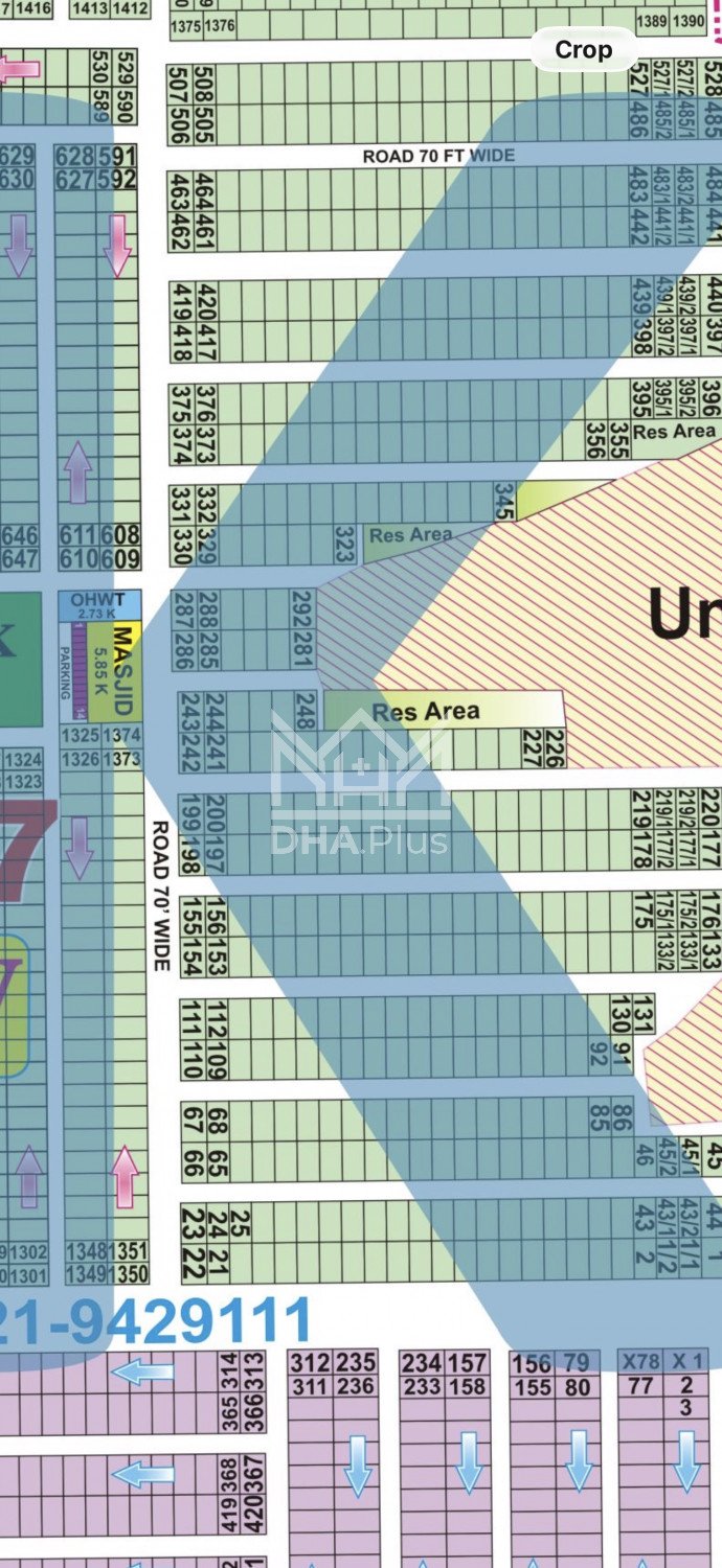 1 Kanal Plot for sale in Sector W, DHA Phase 7, Lahore - (ID-30128)