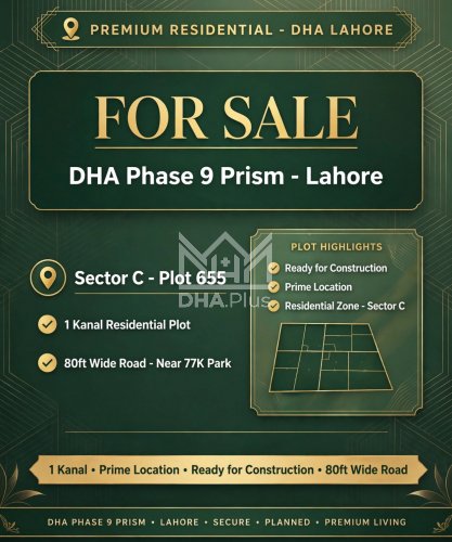 1 Kanal Plot for sale in Sector C, DHA Phase 9 Prism, Lahore - (ID-30187)