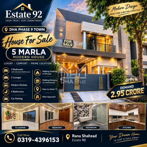 5 Marla Plot for sale in Sector C, DHA Phase 9 Town, Lahore - (ID-30318)