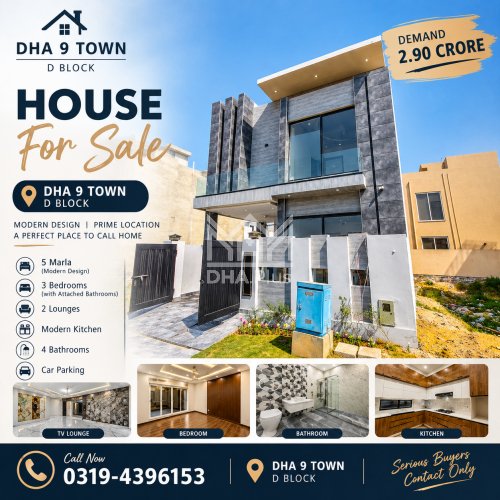 5 Marla Plot for sale in Sector D, DHA Phase 9 Town, Lahore - (ID-30319)