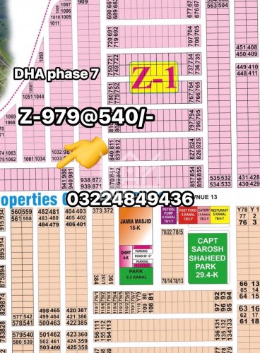 1 Kanal Plot for sale in Sector Z, DHA Phase 7, Lahore - (ID-30341)
