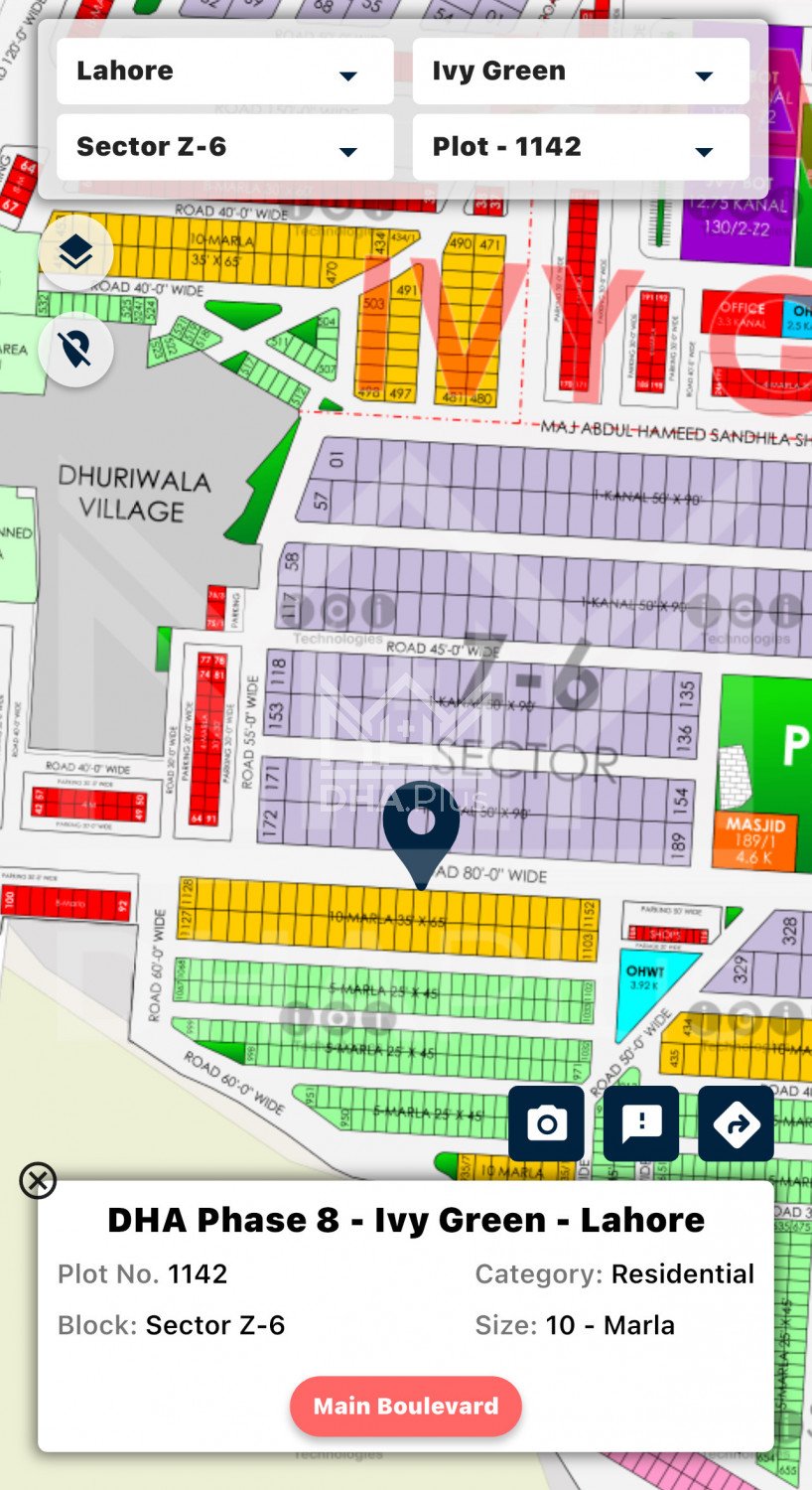 10 Marla Plot for sale in Sector Z-6, DHA Phase 8 - Ivy Green, Lahore - (ID-30346)
