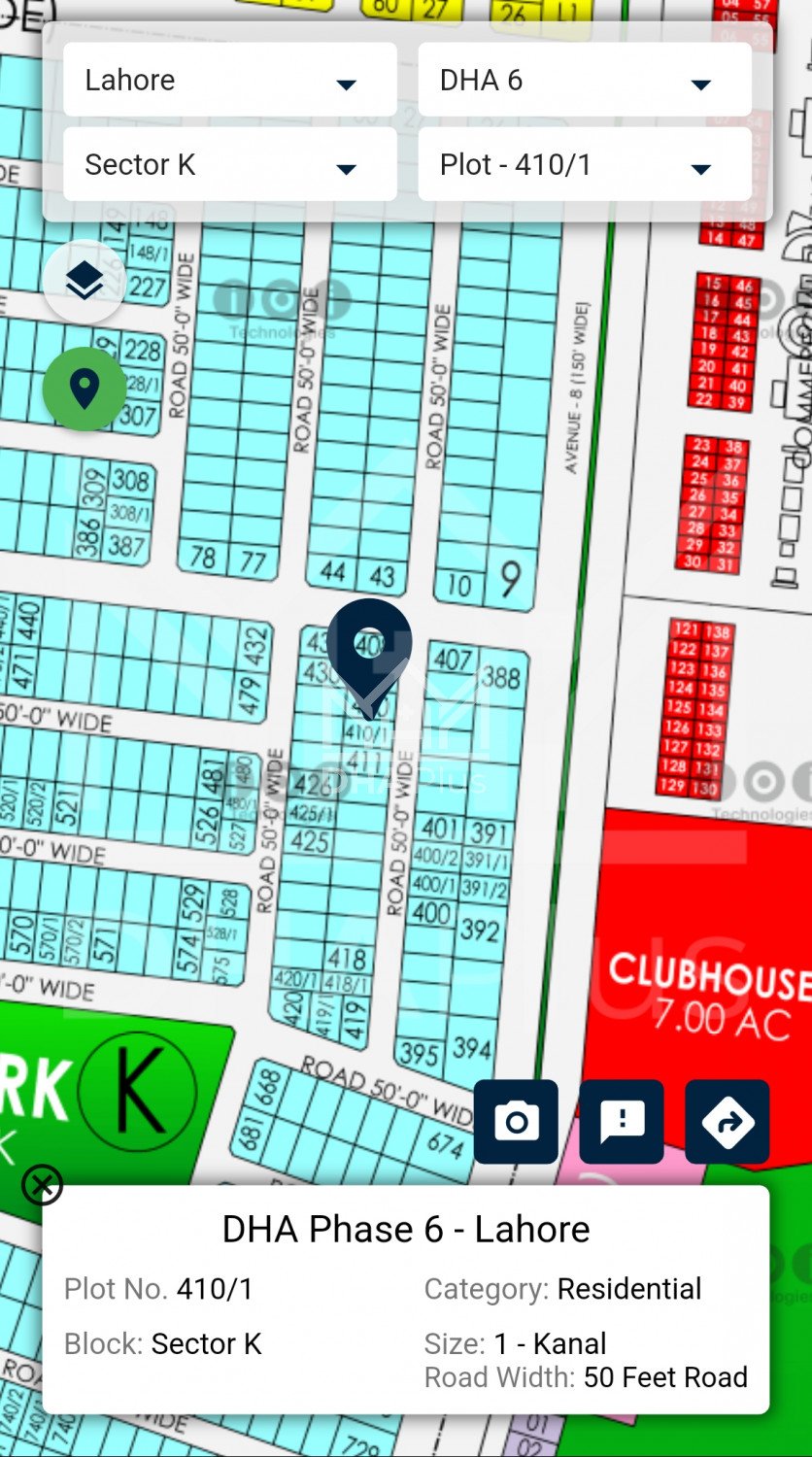 1 Kanal Plot for sale in Sector K, DHA Phase 6, Lahore - (ID-30383)