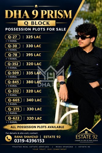 1 Kanal Plot for sale in Sector Q, DHA Phase 9 Prism, Lahore - (ID-30390)
