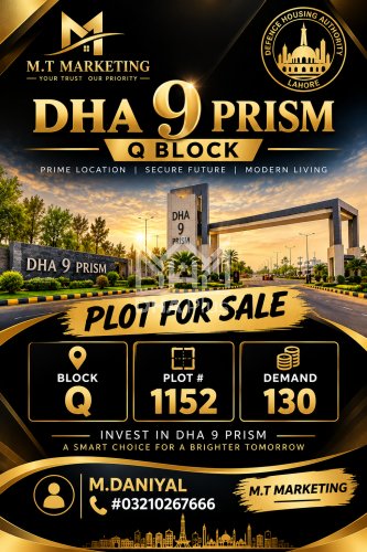 5 Marla Plot for sale in Sector Q, DHA Phase 9 Prism, Lahore - (ID-30395)