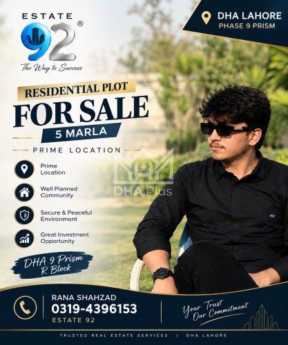 5 Marla Plot for sale in Sector R, DHA Phase 9 Prism, Lahore - (ID-30526)