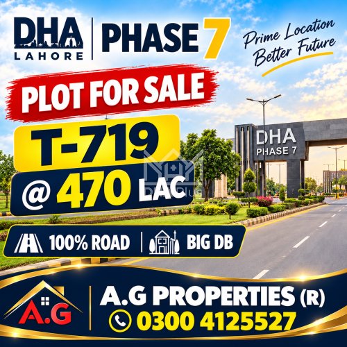1 Kanal Plot for sale in Sector T, DHA Phase 7, Lahore - (ID-30614)