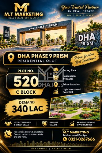 1 Kanal Plot for sale in Sector C, DHA Phase 9 Prism, Lahore - (ID-30616)
