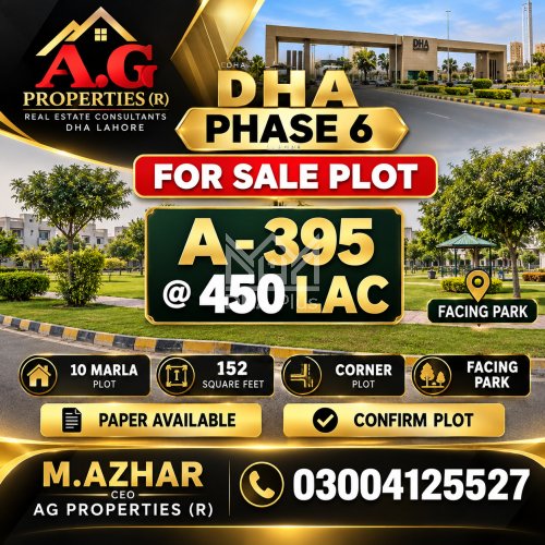 10 Marla Plot for sale in Sector A, DHA Phase 6, Lahore - (ID-30840)