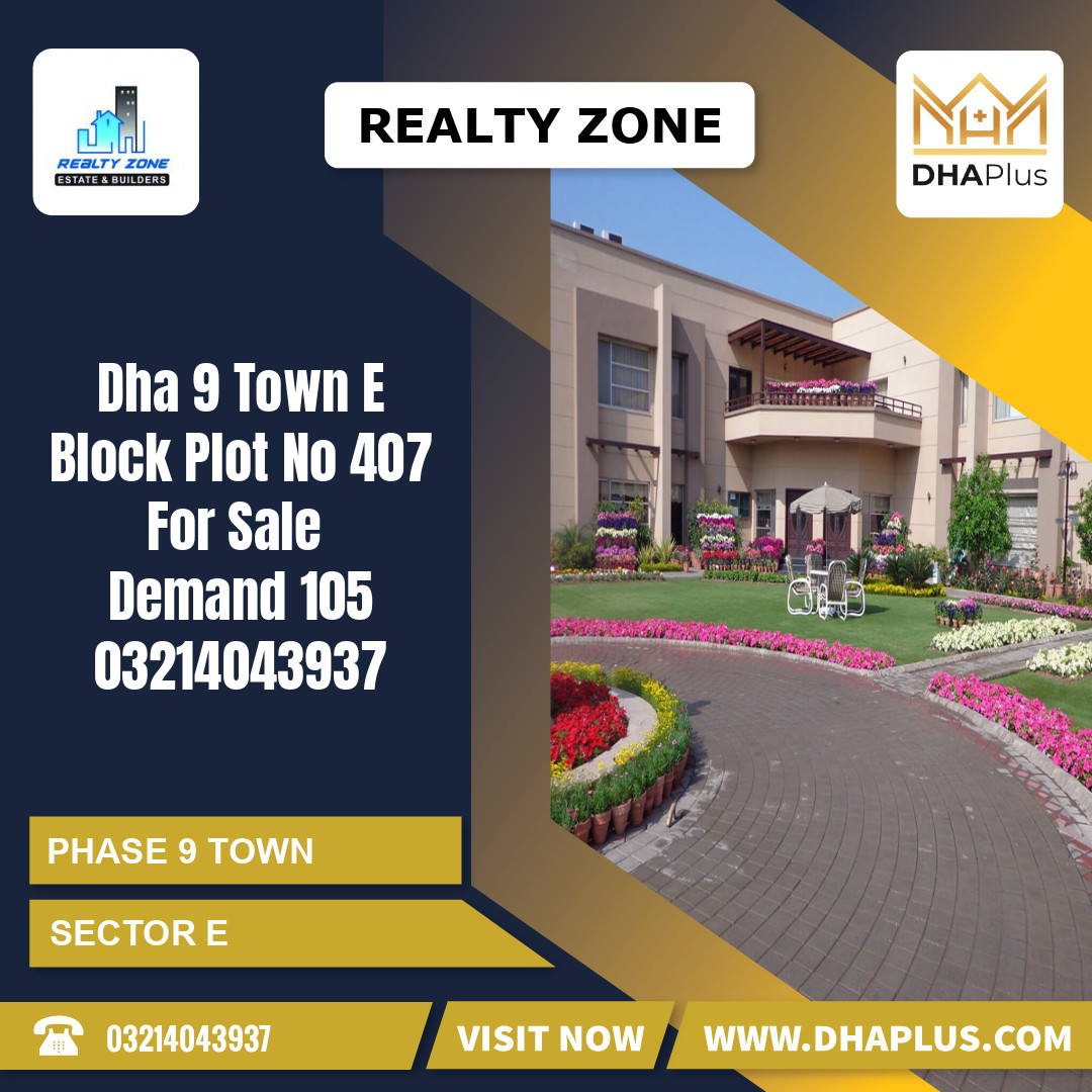 5 Marla Residential Plot for Sale in Sector E - Phase 9 Town, Lahore - (DP-36236)