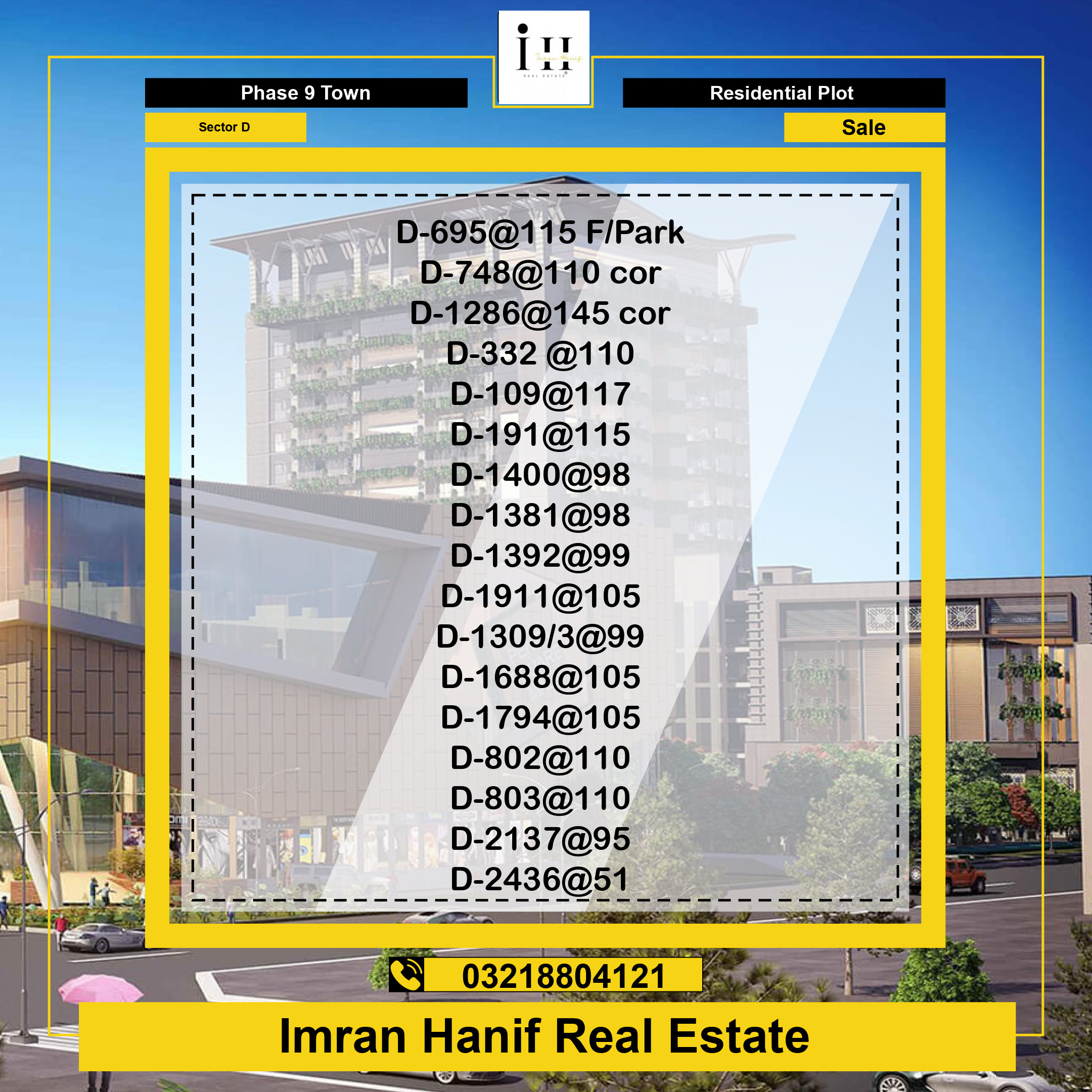 5 Marla Residential Plot for Sale in Sector D - Phase 9 Town, Lahore - (DP-36248)