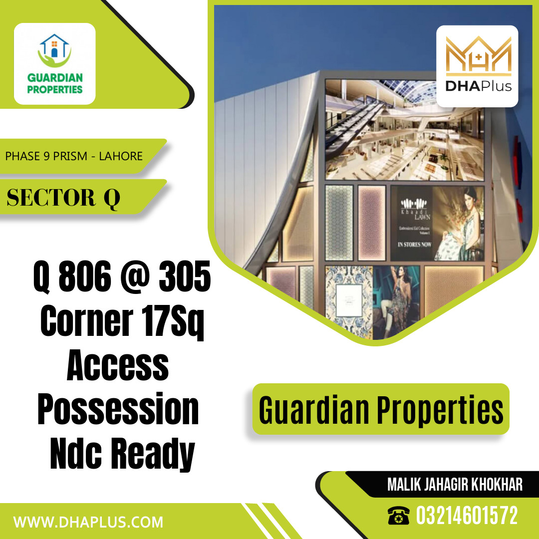 1 Kanal Residential Plot for Sale in Sector Q - Phase 9 Prism, Lahore - (DP-36294)
