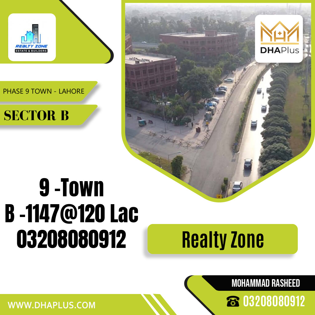 5.6 Marla Residential Plot for Sale in Sector B - Phase 9 Town, Lahore - (DP-36325)