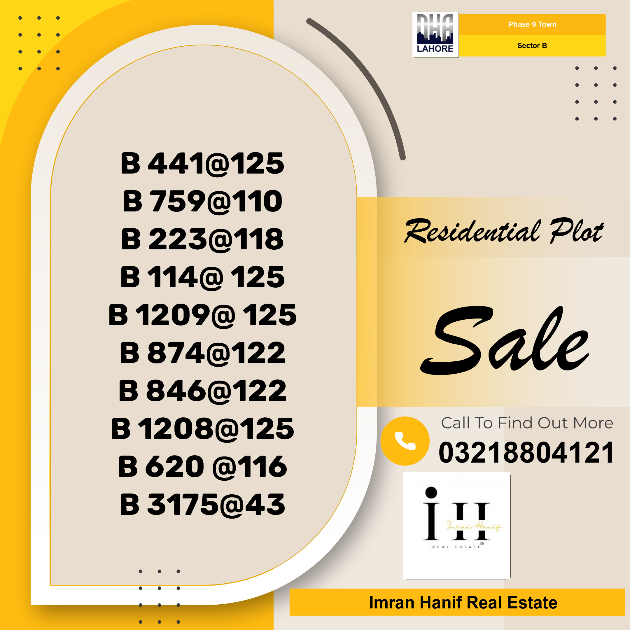 5 Marla Residential Plot for Sale in Sector B - Phase 9 Town, Lahore - (DP-36436)
