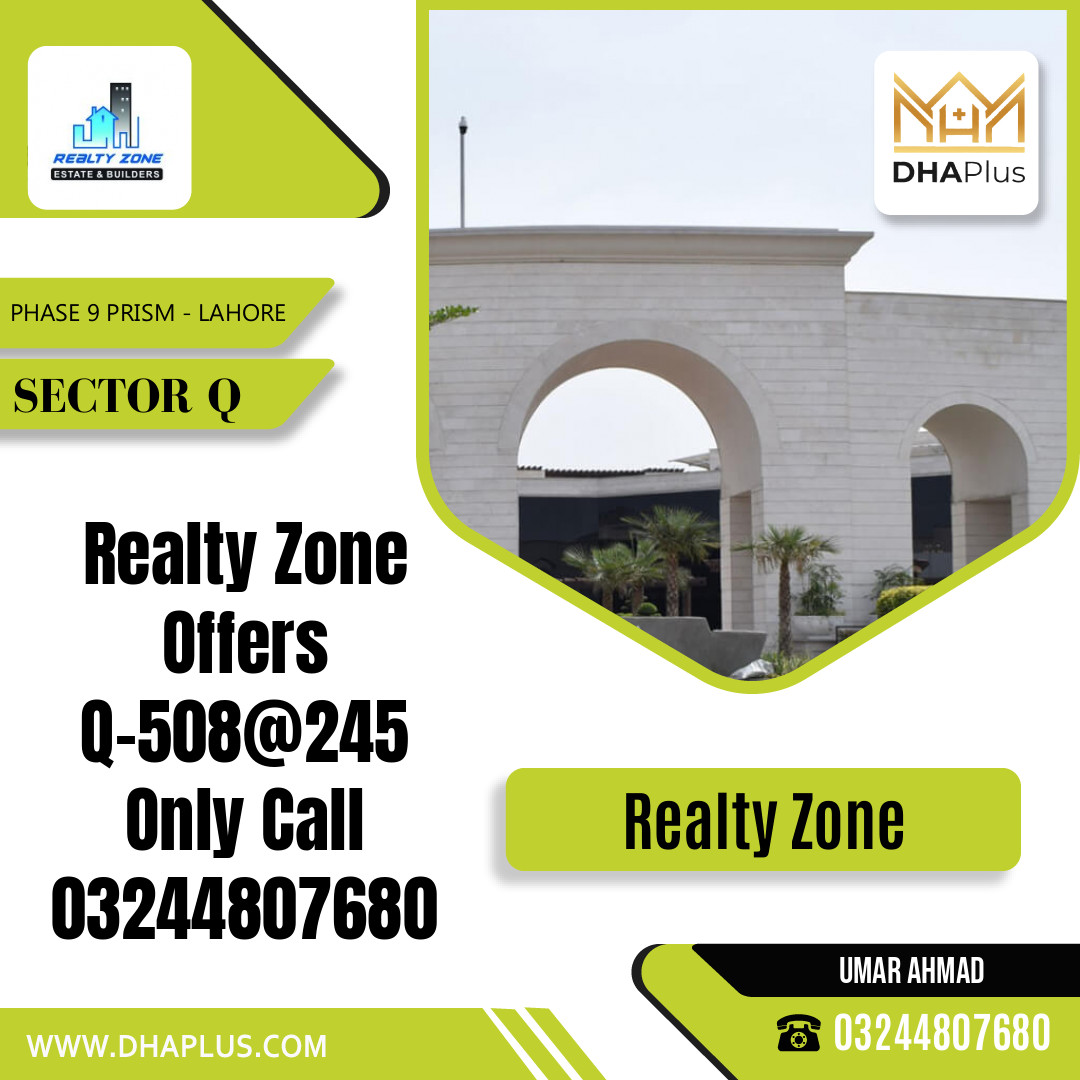 1 Kanal Residential Plot for Sale in Sector Q -  Phase 9 Prism, Lahore - (DP-36628)