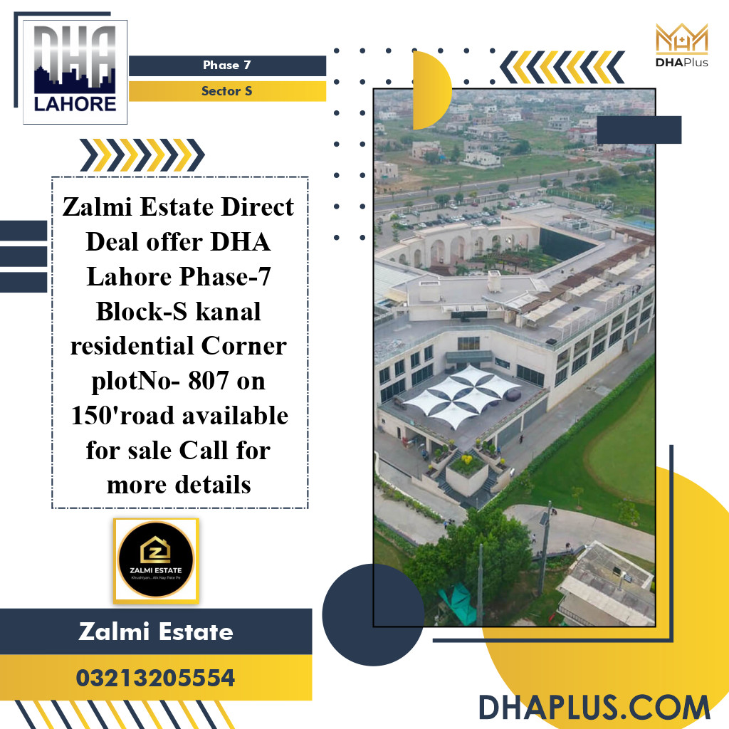 22 Marla Residential Plot for Sale in Sector S -  Phase 7, Lahore - (DP-36640)