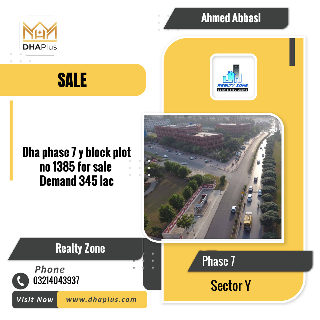 1 Kanal Residential Plot for Sale in Sector Y - Phase 7, Lahore - (DP-36702)
