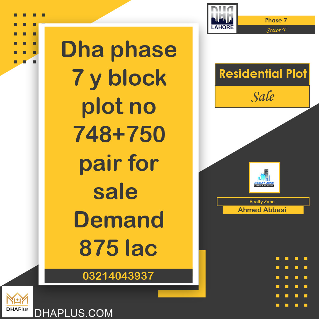 1 Kanal Residential Plot for Sale in Sector Y - Phase 7, Lahore - (DP-36739)
