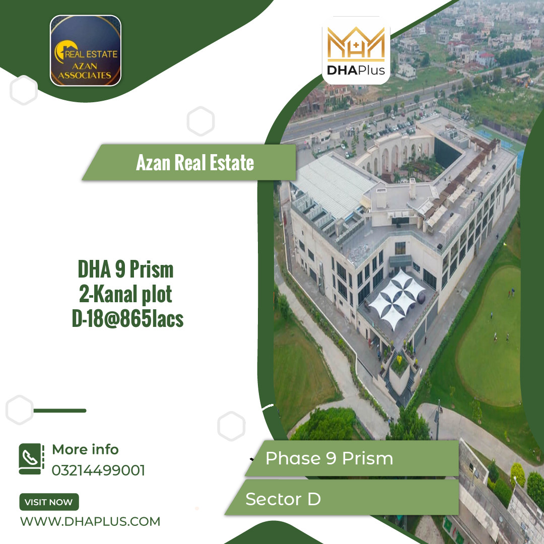 2 Kanal Residential Plot for Sale in Sector D - Phase 9 Prism, Lahore - (DP-36792)
