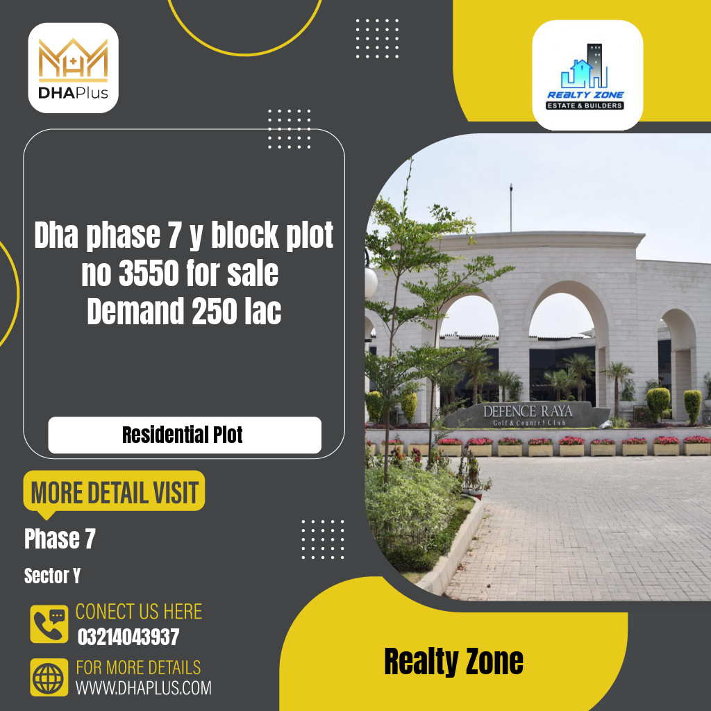 1 Kanal Residential Plot for Sale in Sector Y -  Phase 7, Lahore - (DP-36800)