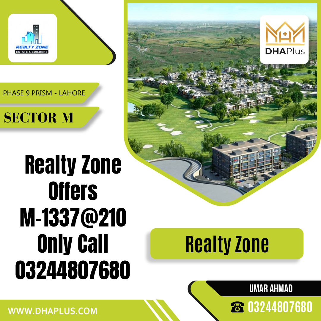 1 Kanal Residential Plot for Sale in Sector M - Phase 9 Prism, Lahore - (DP-36852)