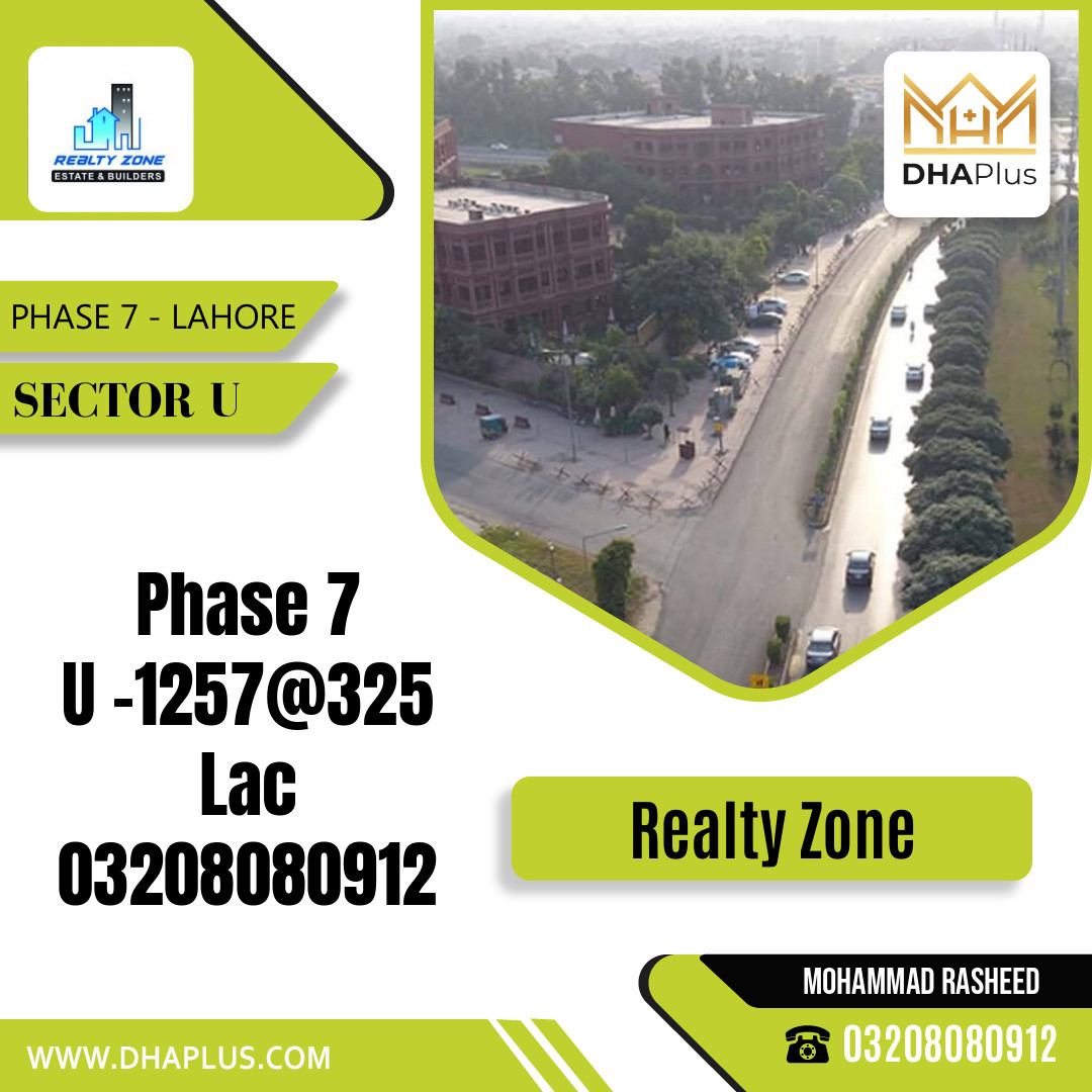 1 Kanal Residential Plot for Sale in Sector U - Phase 7, Lahore - (DP-36863)