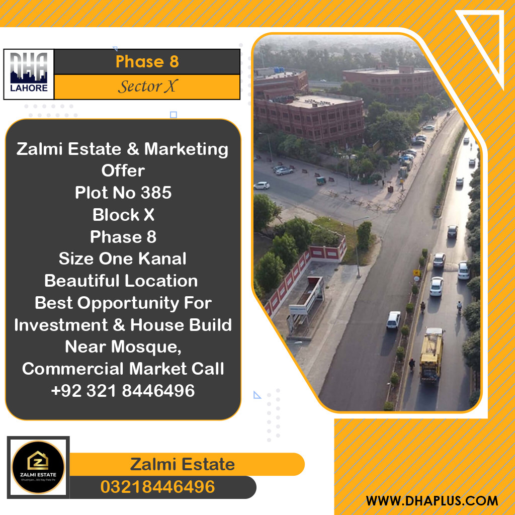20 Marla Residential Plot for Sale in Sector X - Phase 8, Lahore - (DP-36920)