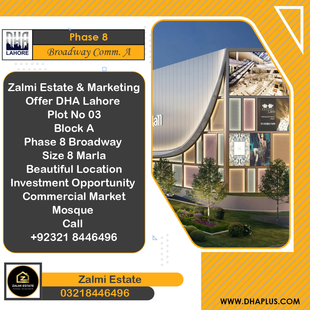 8 Marla Commercial Plot for Sale in Broadway Commercial A - Phase 8, Lahore - (DP-36944)