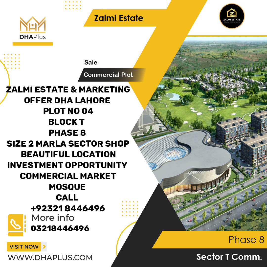 2 Marla Commercial Plot for Sale in Sector T Commercial - Phase 8, Lahore - (DP-36949)