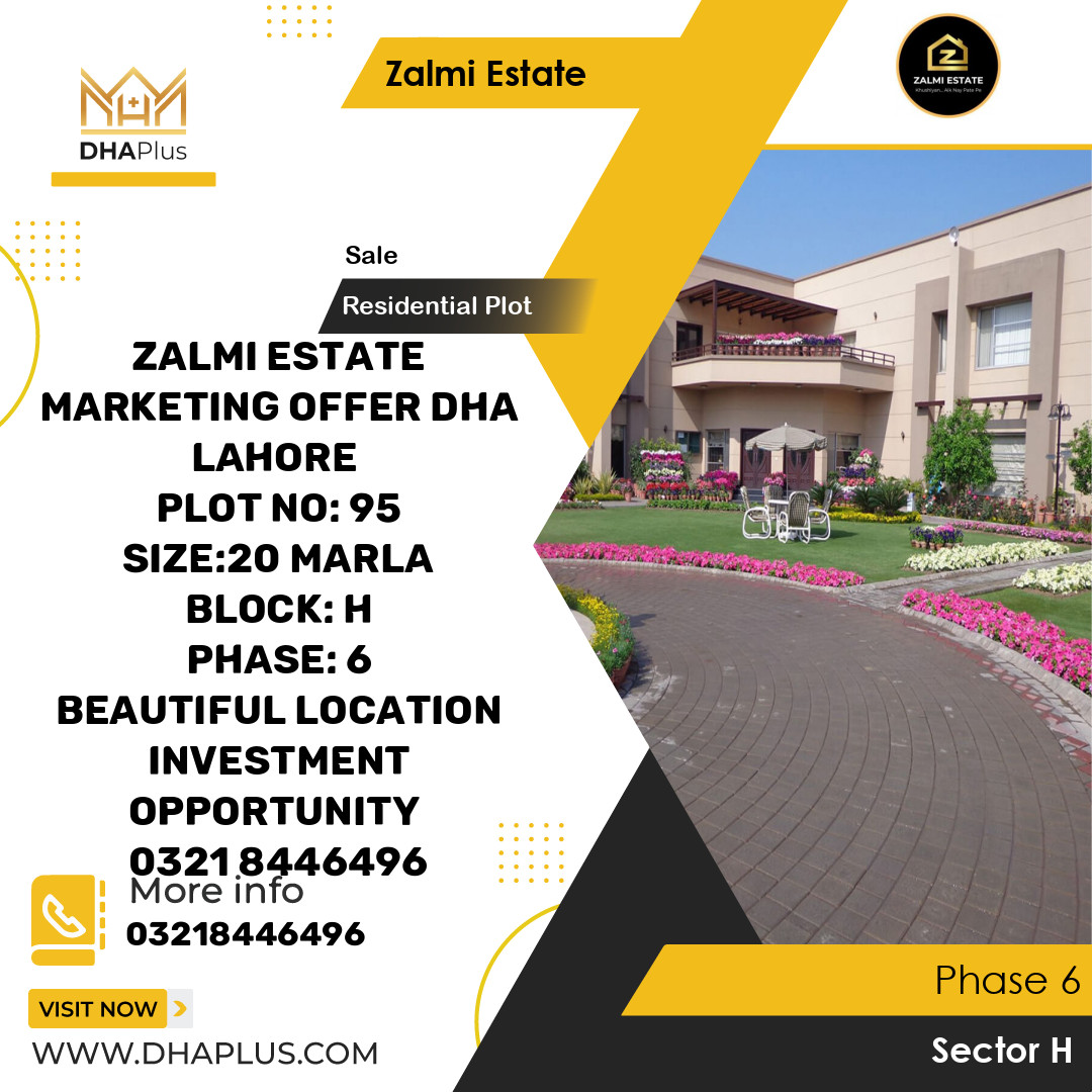 1 Kanal Residential Plot for Sale in Sector H -  Phase 6, Lahore - (DP-36999)