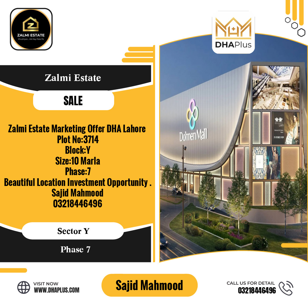 10 Marla Residential Plot for Sale in Sector Y - Phase 7, Lahore - (DP-37008)