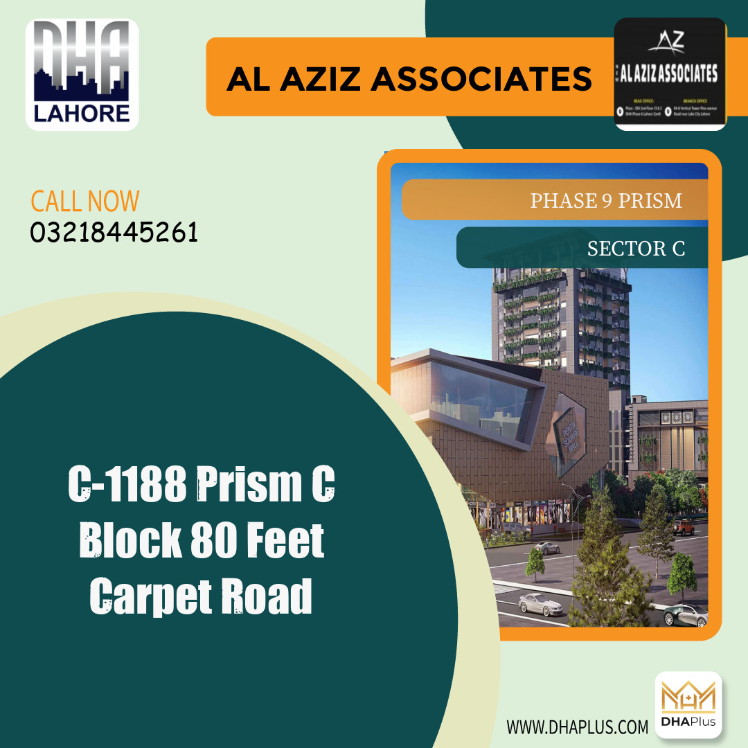 20 Marla Residential Plot for Sale in Sector C - Phase 9 Prism, Lahore - (DP-37054)