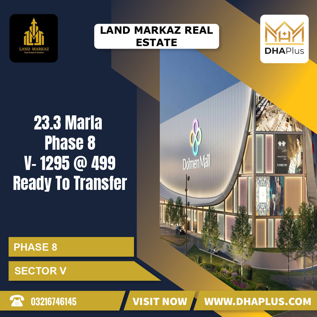 23 Marla Residential Plot for Sale in Sector V -  Phase 8, Lahore - (DP-37055)