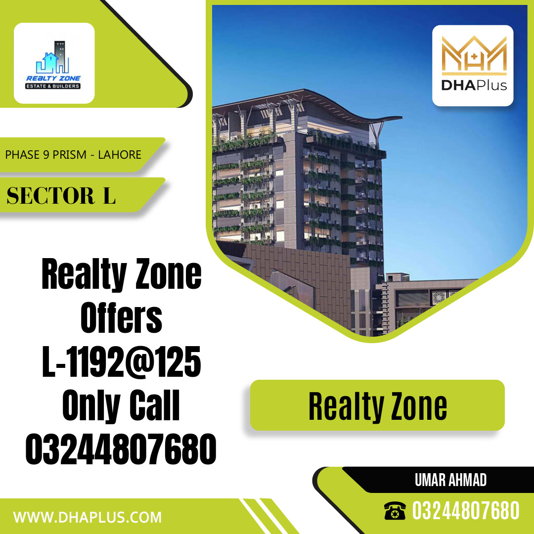 1 Kanal Residential Plot for Sale in Sector L - Phase 9 Prism, Lahore - (DP-37069)