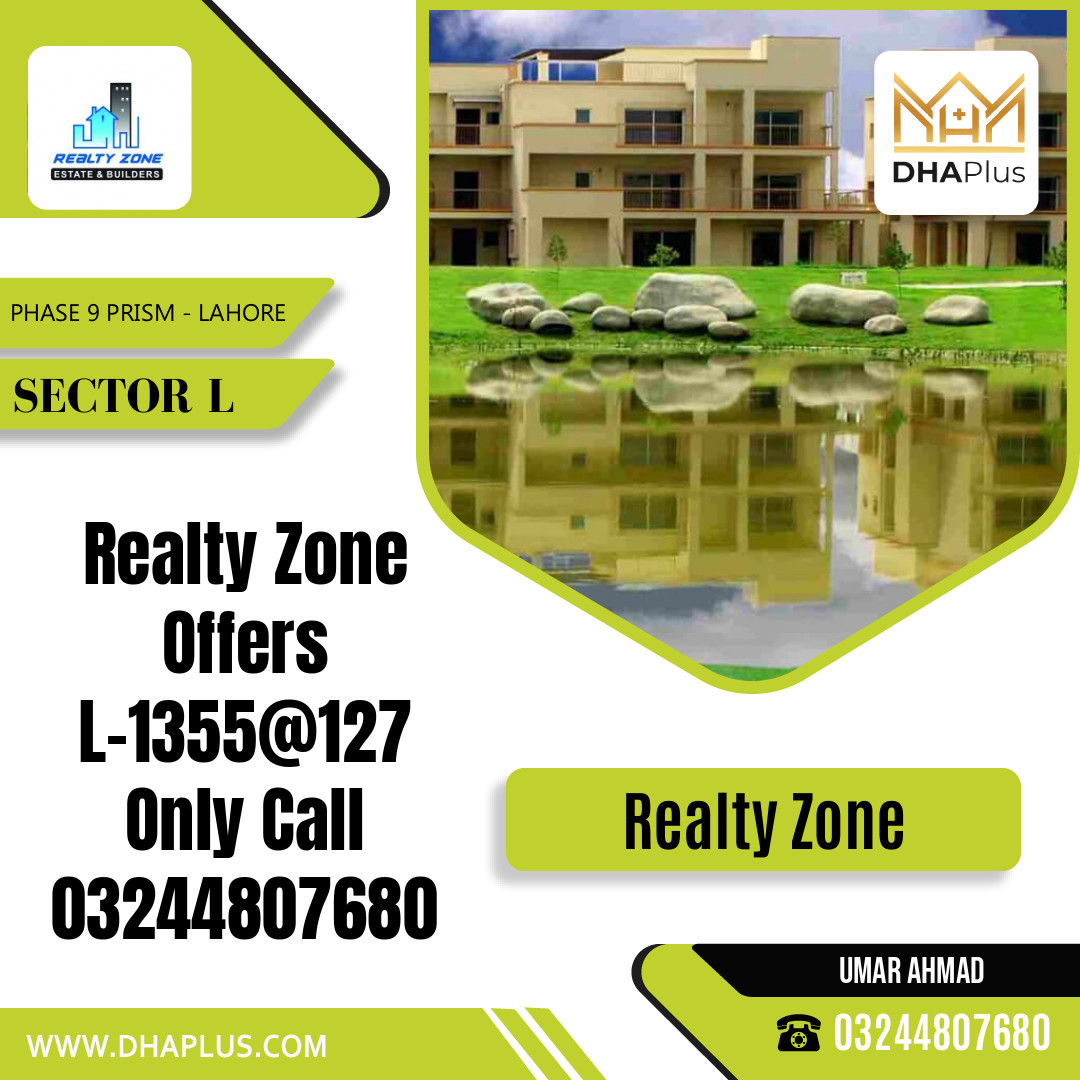 10 Marla Residential Plot for Sale in Sector L - Phase 9 Prism, Lahore - (DP-37075)