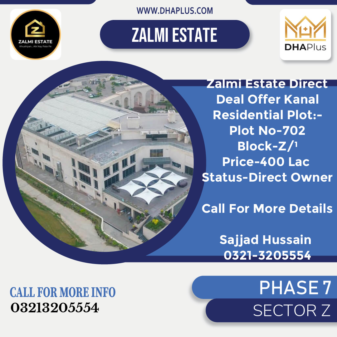 1 Kanal Residential Plot for Sale in Sector Z - Phase 7, Lahore - (DP-37078)