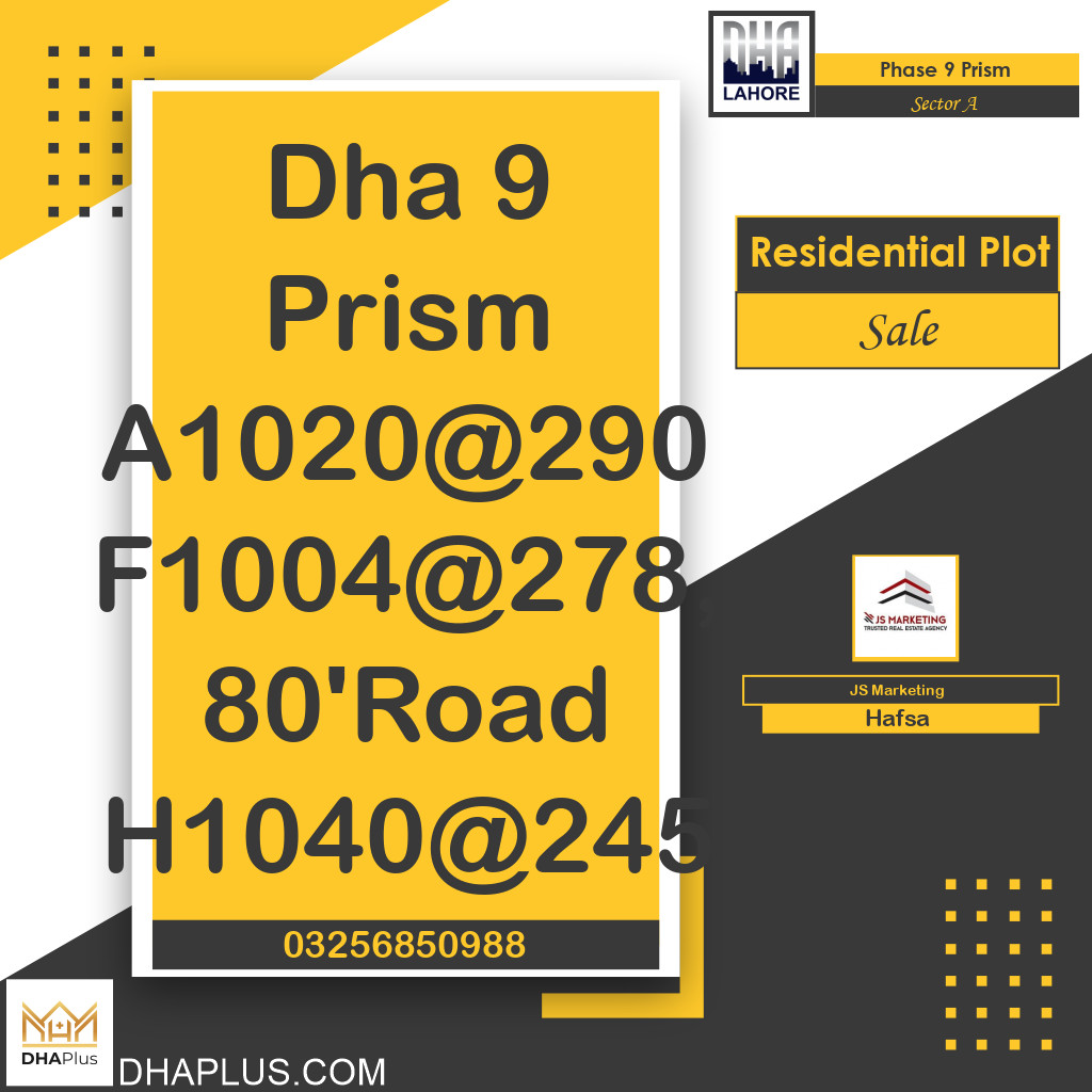 1 Kanal Residential Plot for Sale in Sector A - Phase 9 Prism, Lahore - (DP-37079)