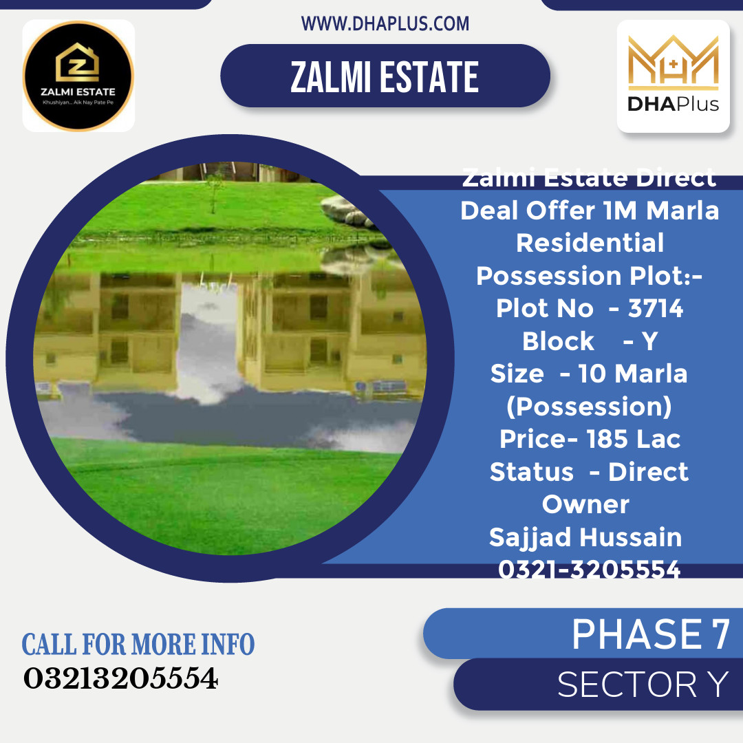 10 Marla Residential Plot for Sale in Sector Y - Phase 7, Lahore - (DP-37080)