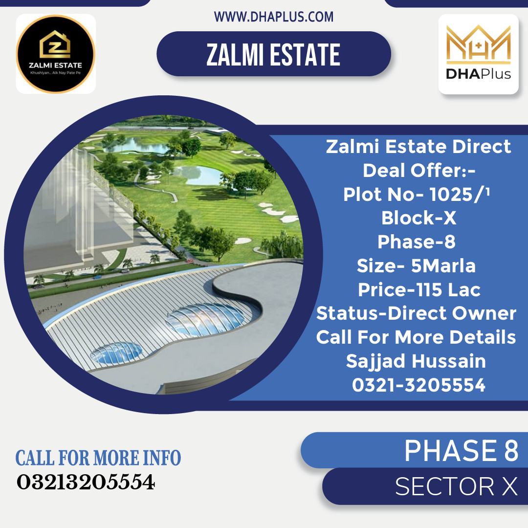 5 Marla Residential Plot for Sale in Sector X - Phase 8, Lahore - (DP-37081)