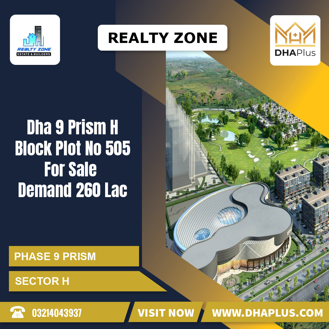 1 Kanal Residential Plot for Sale in Sector H - Phase 9 Prism, Lahore - (DP-37086)