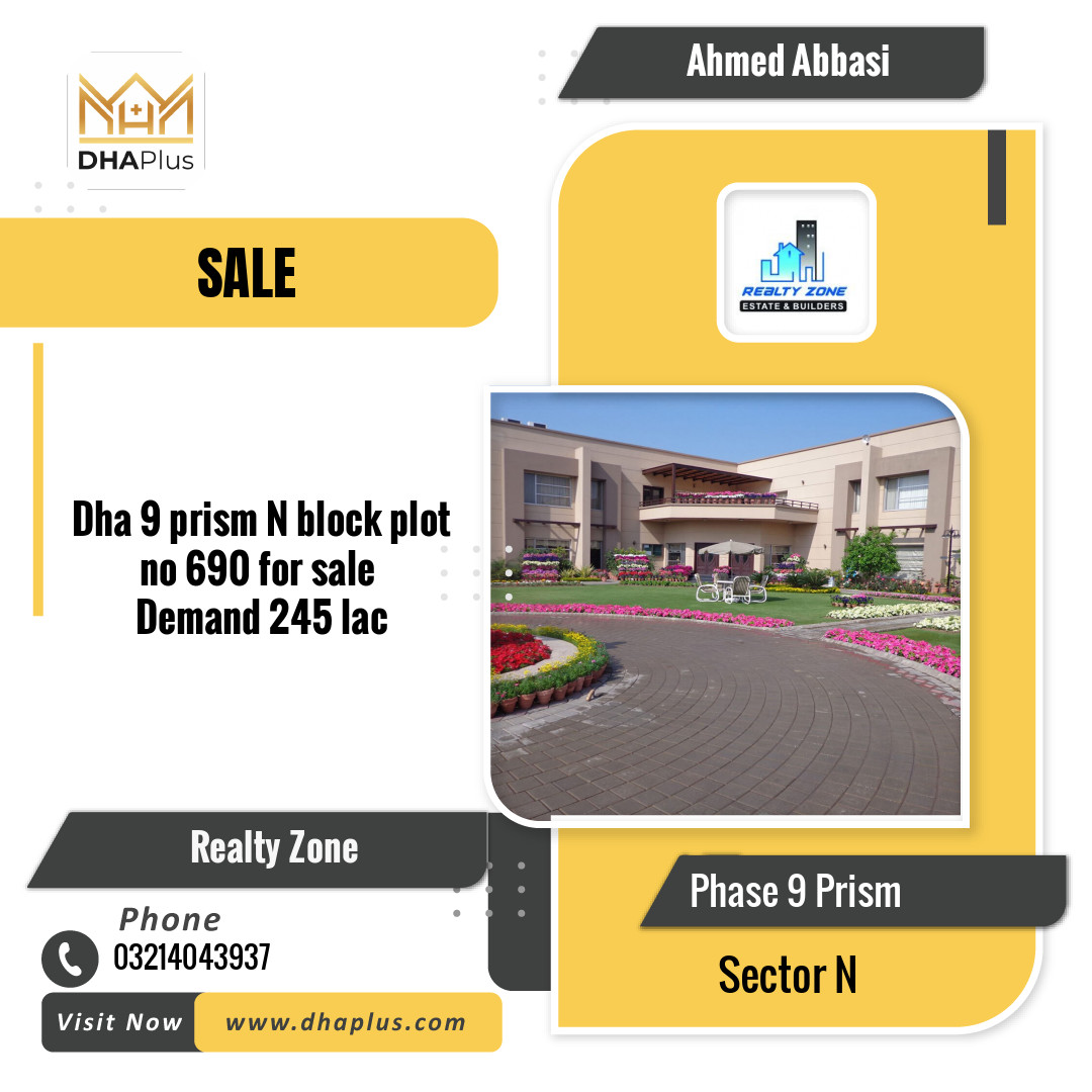 1 Kanal Residential Plot for Sale in Sector N -  Phase 9 Prism, Lahore - (DP-37093)